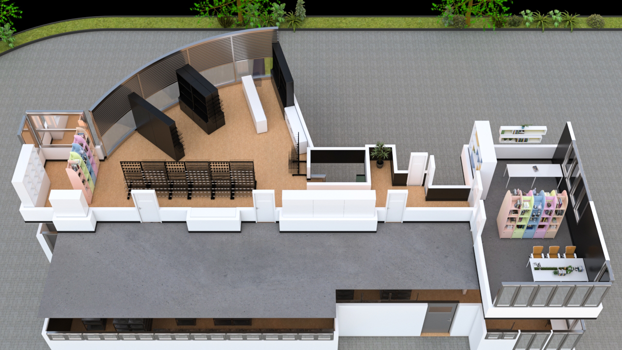 3D Grundriss Obergeschoss - Nord-Ansicht