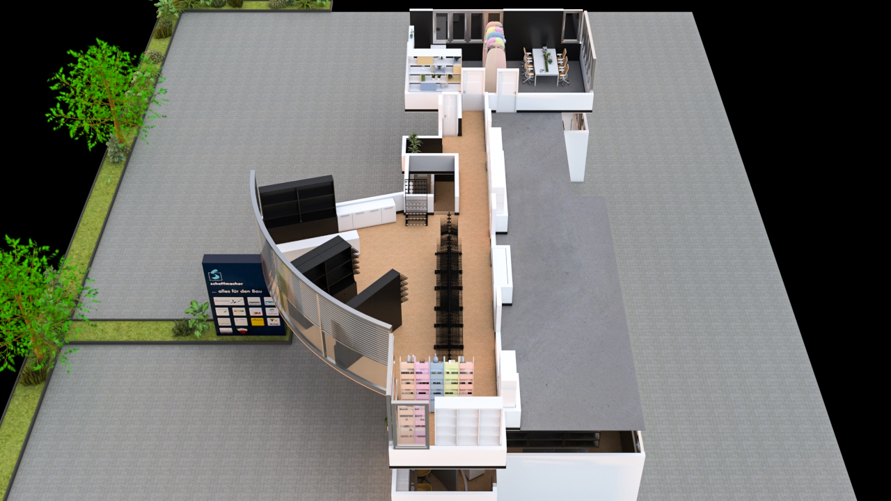 3D Grundriss Obergeschoss - West-Ansicht