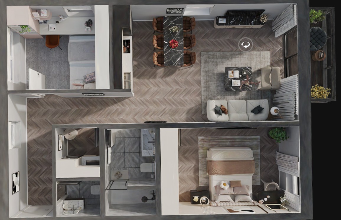 3D Rundgang Immobilie Wohnung Ansicht