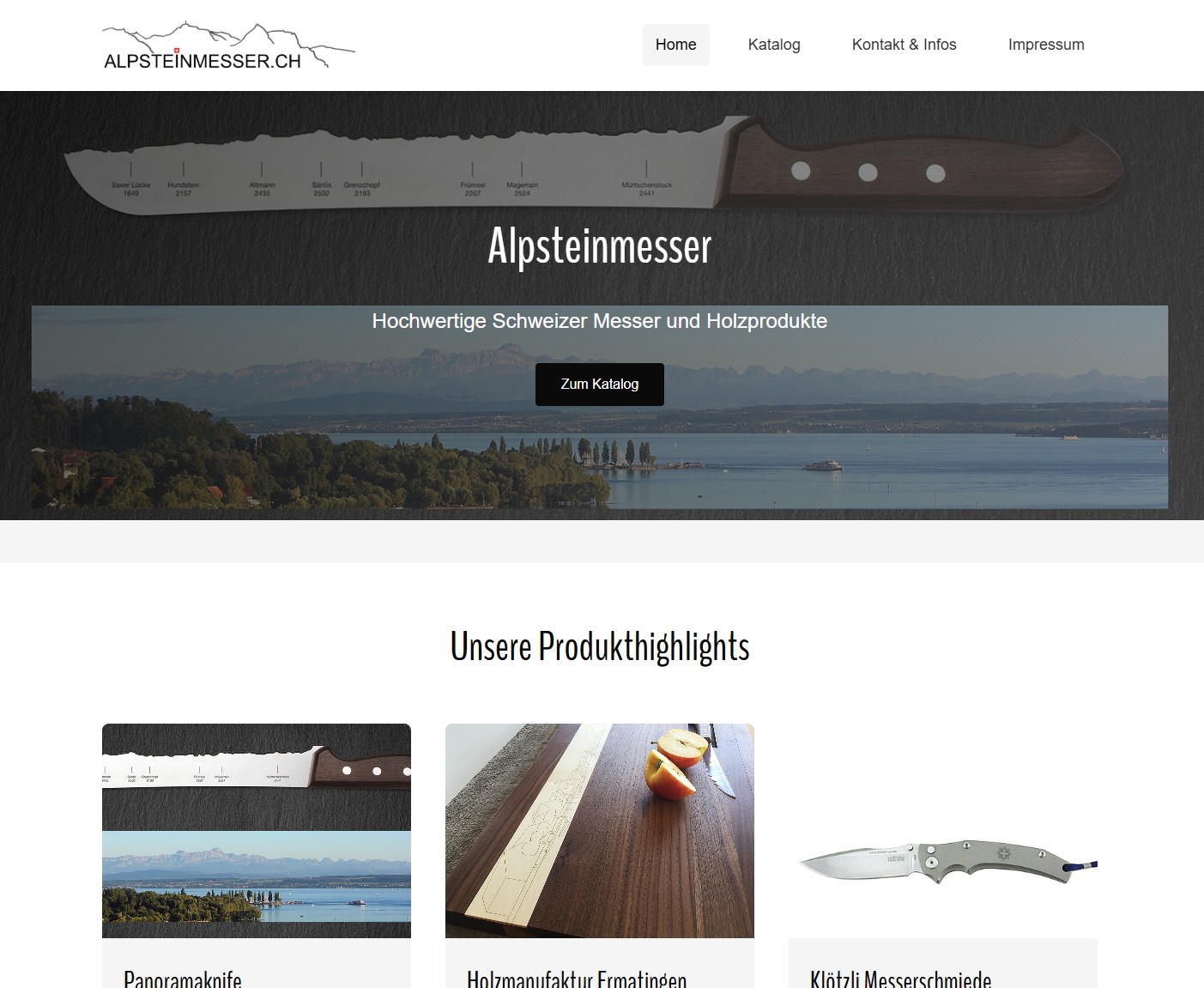 alpsteinmesser.ch – Webseite mit Katalogfunktion und Marktterminen