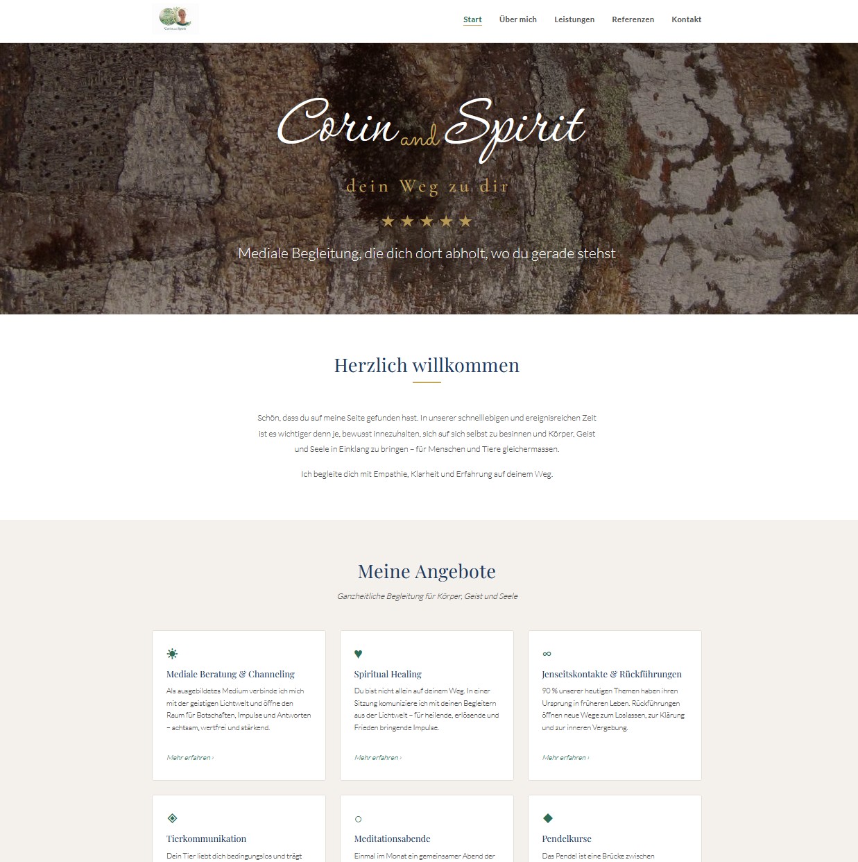 corin-and-spirit.ch – Individuelle Webseite mit persönlichem Charakter
