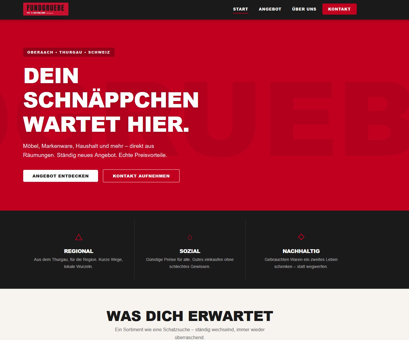 osterlohs-fundgruebe.ch – Webseite Secondhand-Laden Oberaach TG